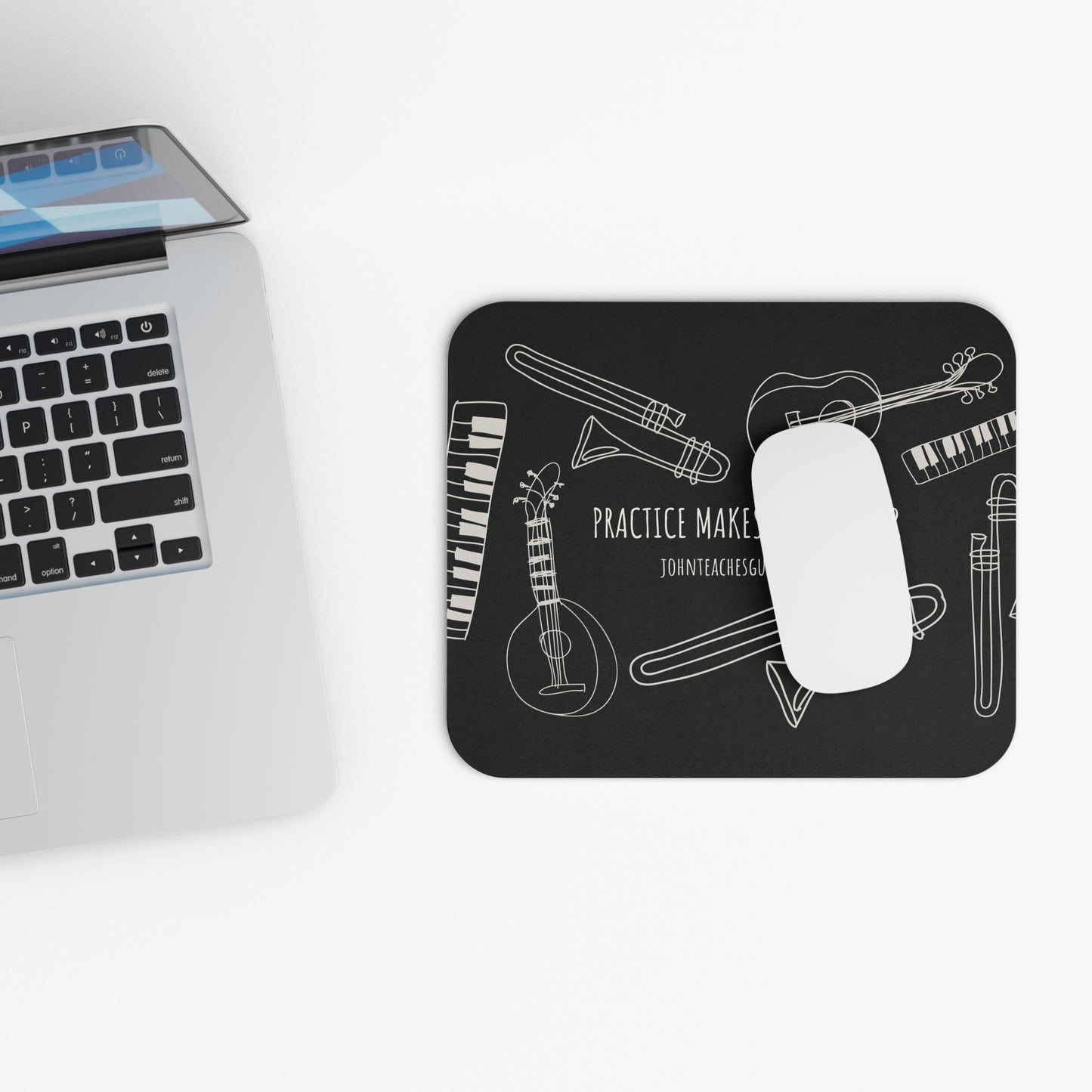 Musical Mouse Pad, Perfect Gift for Musicians, Home Office Accessory, Practice Makes More Better, Music Decor, Piano and Guitar Lover