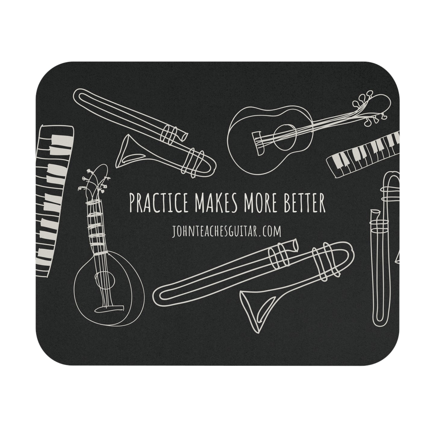 Musical Mouse Pad, Perfect Gift for Musicians, Home Office Accessory, Practice Makes More Better, Music Decor, Piano and Guitar Lover