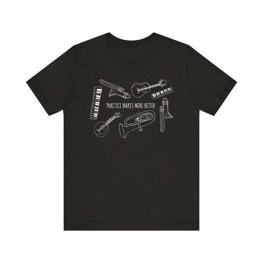 Music Practice Tee - 'Practice Makes Perfect' Unisex Jersey Short Sleeve Shirt, Musician Gift, Band T-Shirt, Music Lover Apparel, [...]