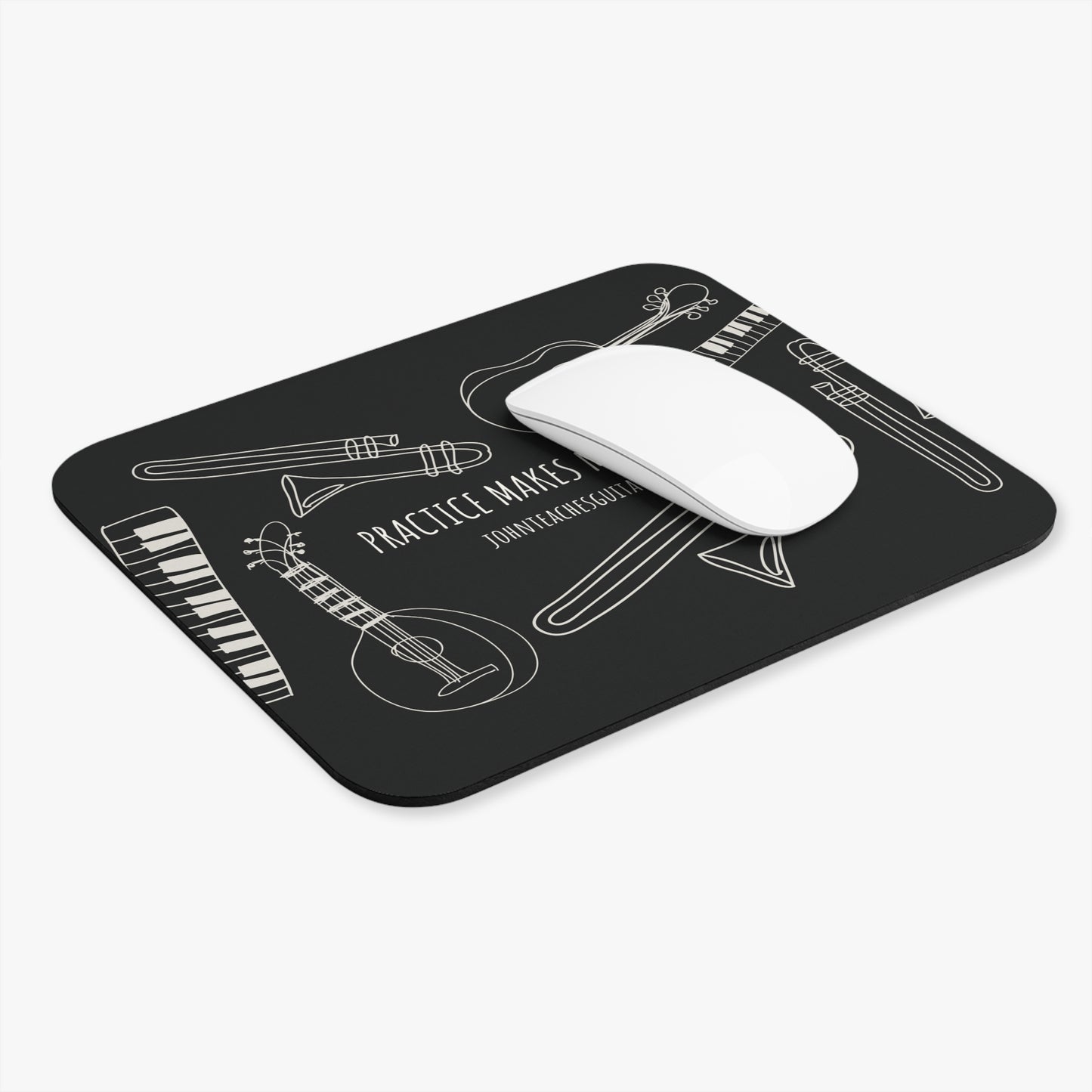 Musical Mouse Pad, Perfect Gift for Musicians, Home Office Accessory, Practice Makes More Better, Music Decor, Piano and Guitar Lover